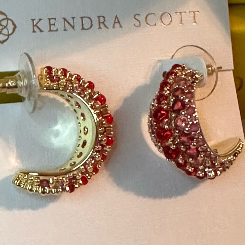 Kendra Scott Krista Gold Hoop Earrings in
Red Mix NWT - Picture 2 of 10